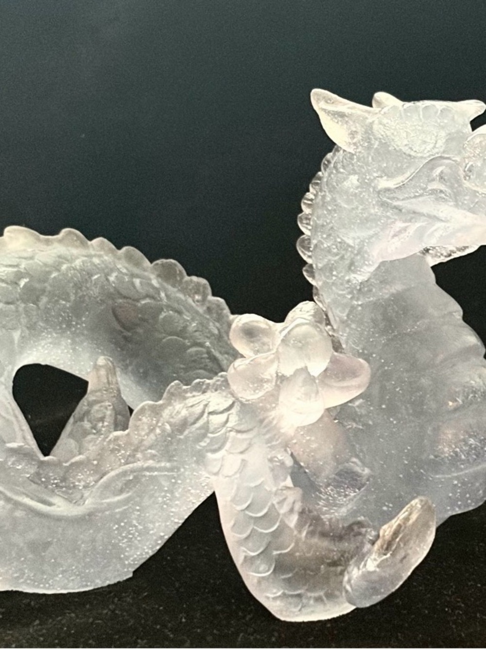 Rare/limited signed Daum France Amethyst Crystal Dragon Sculpture Pate de Verre - Picture 8 of 11